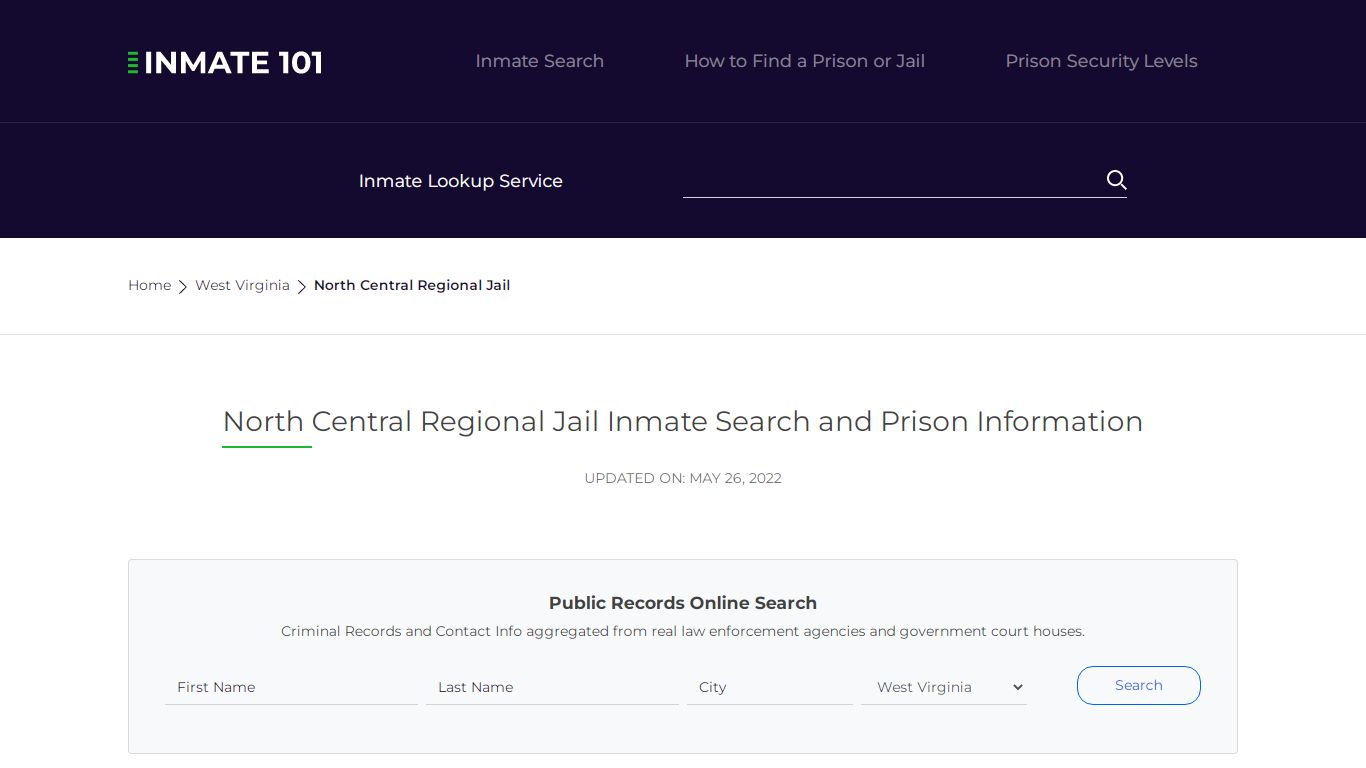 North Central Regional Jail Inmate Search, Visitation ...