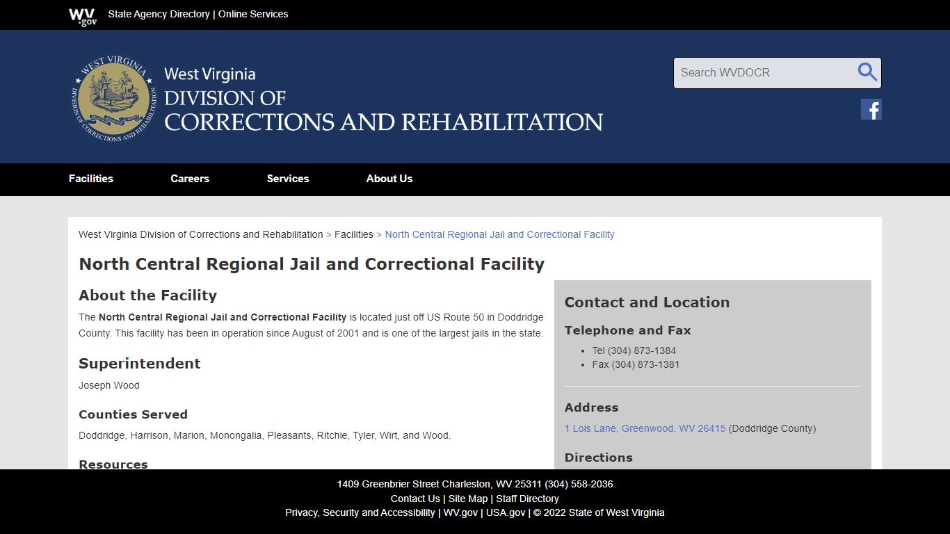 North Central Regional Jail and ... - West Virginia